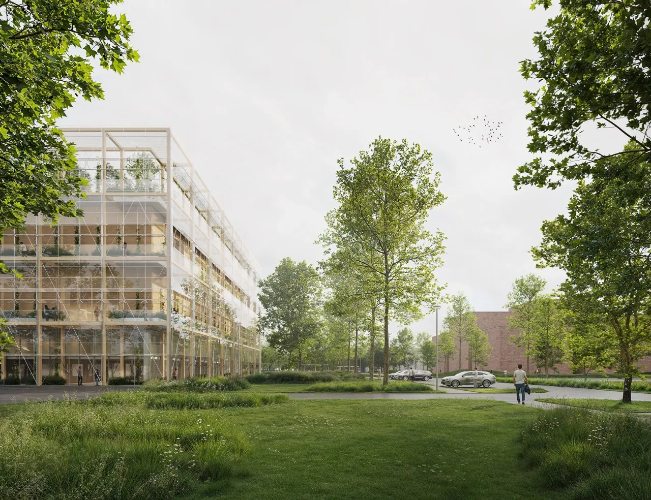 Visualization of EKOFUTURIUM sustainable development center prepared with makowscy mużacz architects (2025) by Atelier Lumen