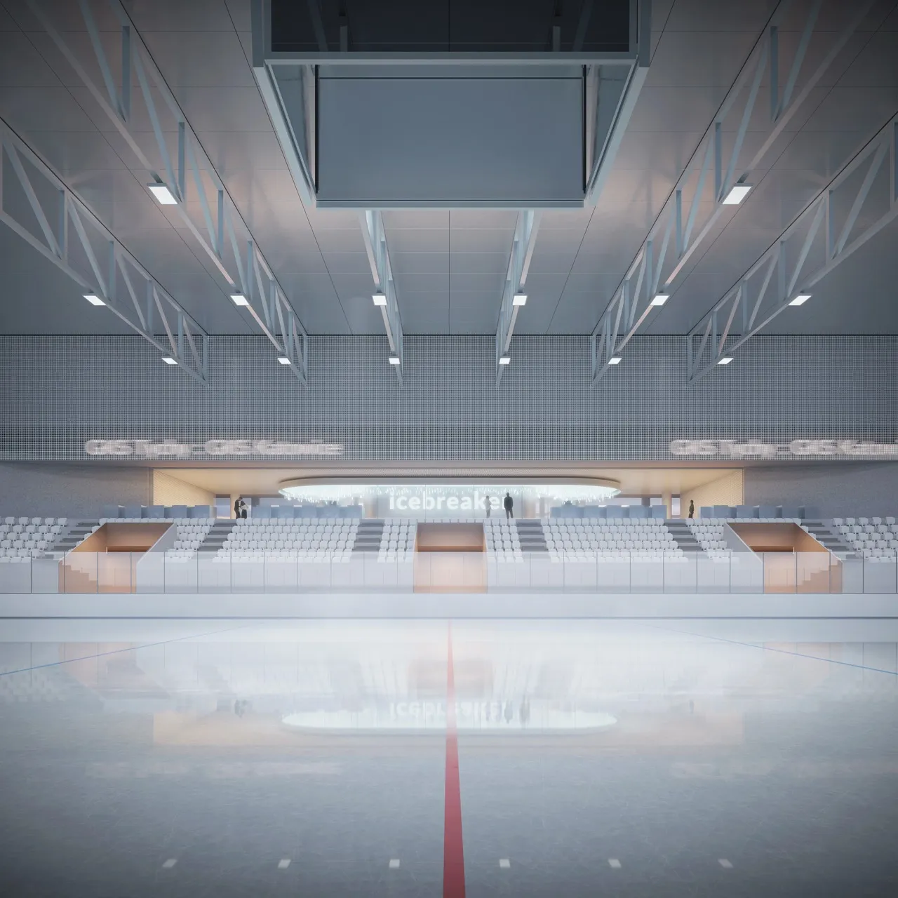 Visualization of Stegna skating hall concept prepared with WXCA + JSK Architekci (2025) by Atelier Lumen