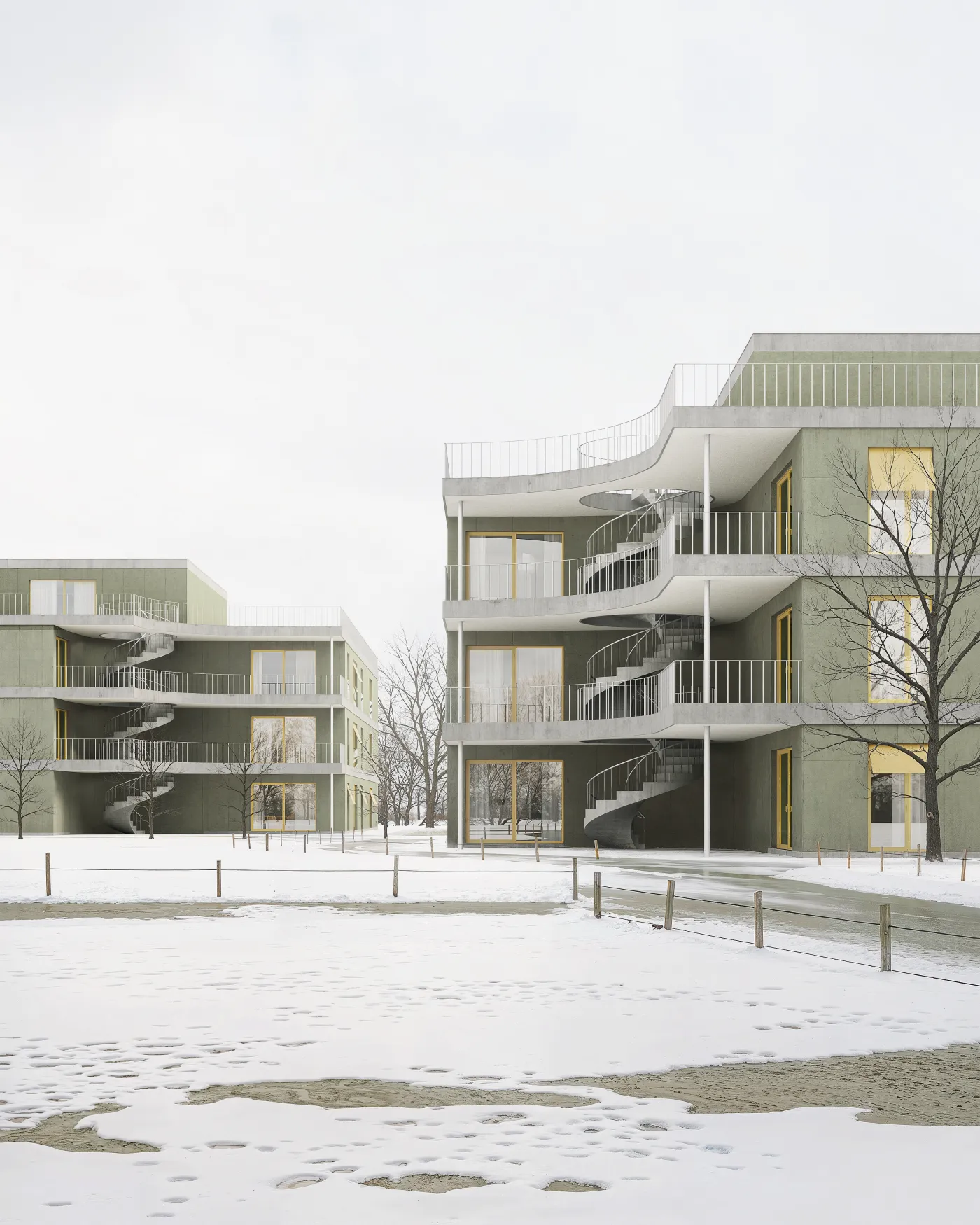 Visualization of Residential housing scheme prepared with Atelier Lumen (2025) by Atelier Lumen